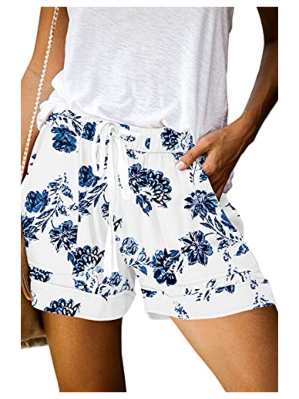 onlypuff Womens Shorts Comfy Drawstring Elastic Waist Summer Shorts with